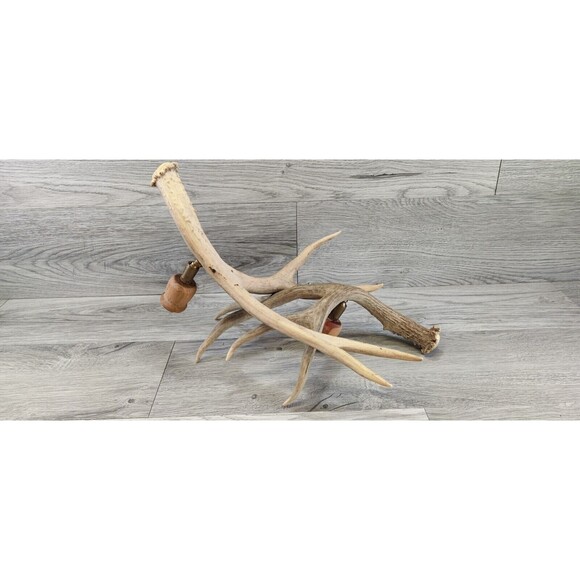 Set of 2 Faux Rustic Deer Antler Candelabra Taper Candle Holders - A PAIR 16" - Picture 7 of 10